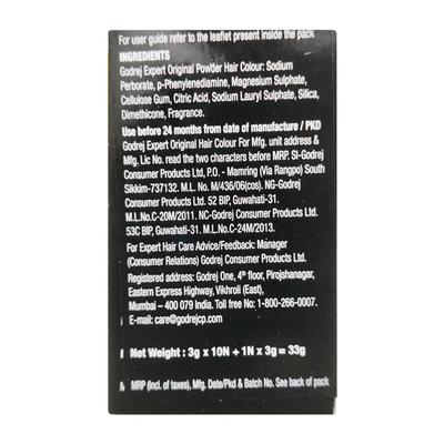 Godrej Expert Original Hair Colour Powder - Natural Black 33 gm + Free 1 Godrej Expert Original - Crème