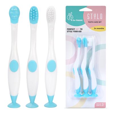 R for Rabbit Stylo Toothcare Set - White Blue - Baby Oral Care