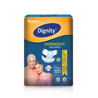 Dignity Overnight Adult Diapers (L) 10's - Adult Diapers & Pads