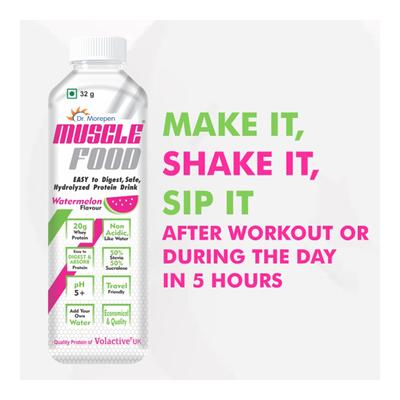 Dr. Morepen Muscle Food Protein Drink - Watermelon 32 gm - Protein Drink