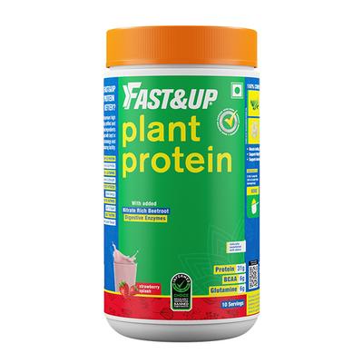 Fast&Up Vegan Plant Protein Powder - Strawberry Splash Flavour 440 gm - Workout Essentials