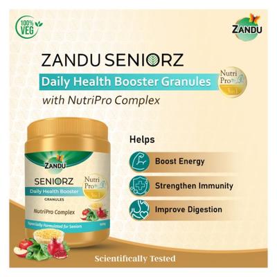 Zandu Seniorz Daily Health Booster 3 in 1 Nutri Pro Granule 500 gm - Daily Health Drinks