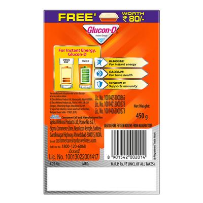 Glucon-D Instant Energy Powder - Tangy Orange (Refill) (Shaker Worth Rs.100) 450 g - Energy Drinks