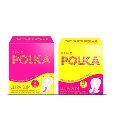 Pinq Polka Premium Ultra Slim (XL + XXL) Sanitary Pad 20's - Sanitary Napkins