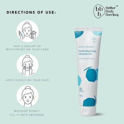 BBB Better Body Bombay Hydrating Daily Moisturizer- Aloe & Coconut 100 ml - Face Moisturizers