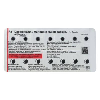 GLEDEPA MET 5/1000mg Tablet 14's - Diabetes-Ant