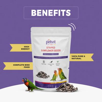 Petvit Striped Sunflower Seeds 1000 gm - Petfood