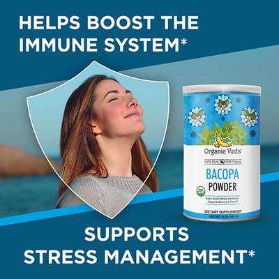 Organic Veda Bacopa Powder 454 gm - Pure Herbs