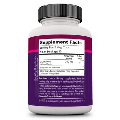 Zenith Nutrition Glutahione 250 mg Capsules 30's - General Health