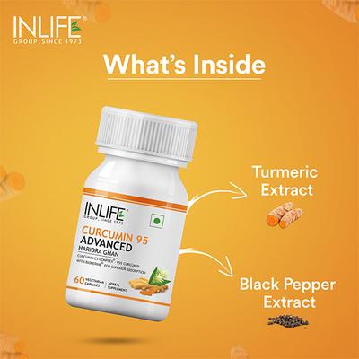 INLIFE Curcumin 95 Advanced 500 mg Vegetarian Capsule 60's - Herbal Dietary Supplement