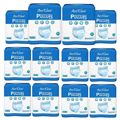 AroKleen Premium Pull Ups Disposable Adult Diaper (M) (61 cm - 115 cm) (Pack of 12 x 10's) 1's - Adult Diapers & Pads