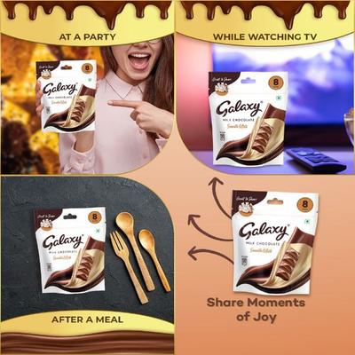 Galaxy Milk Chocolate Bars - Smooth Milk (Pack of 8 x 80 gm) - Nutritional Bars