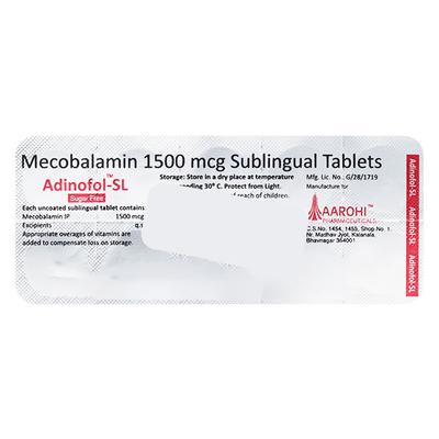 ADINOFOL SL Sublingual Tablet 10's - Iron Supplement/Anaemia-Vma