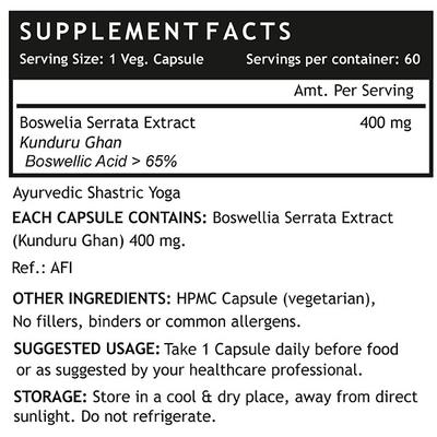 INLIFE Boswellia Serrata Capsules 60's - Herbal Dietary Supplement
