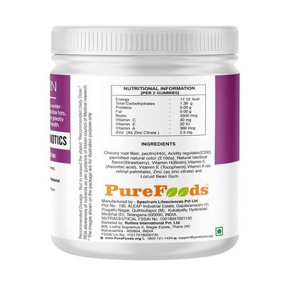 PureFoods Ultra Biotin Chewable Gummies - Strawberry Flavour 60's - Hair & Skin