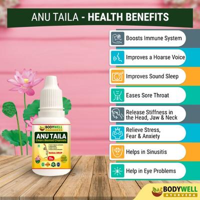Bodywell Anu Taila Nasal Oil Drops (Pack of 2 x 20 ml) - Cough & Cold (Ayush)