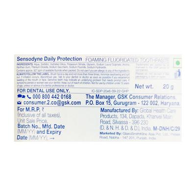 Sensodyne Daily Protection Foaming Toothpaste 20 gm - Toothpaste