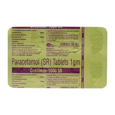 CROCIMAX SR 1000mg Tablet 10's - Pain relief-Nsa