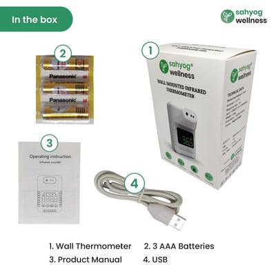 Sahyog Wellness Wall Mounted Infrared Thermometer - Thermometer & Oximeter