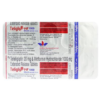 TELIGLIP MF 1000mg Tablet 10's - Diabetes-Ant