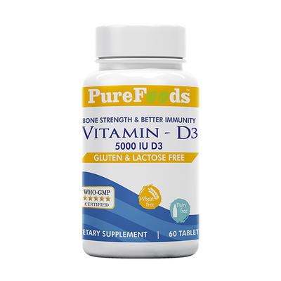 PureFoods Vitamin D3 5000 IU Tablet 60's - Multi-Vitamins