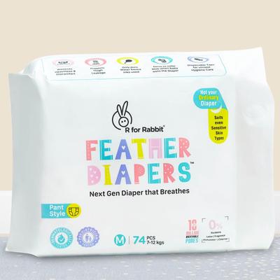 R for Rabbit Feather Baby Diaper Pants (M) 74's - Diapers & Wipes