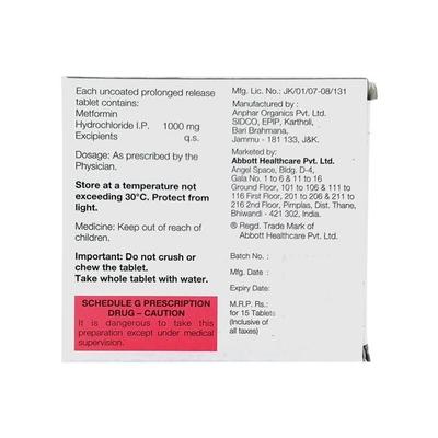 Gluformin I 1gm Tablet 15'S - Diabetes-Ant