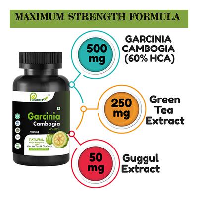 Puraberry Garcinia Cambogia 800 mg Veg Capsule 60's - Herbal Dietary Supplement