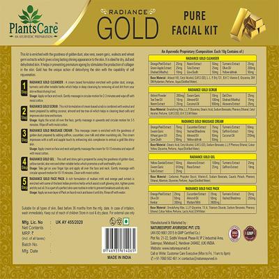 Plantscare Radiance Gold Pure Facial Kit 210 gm - Facial Kits