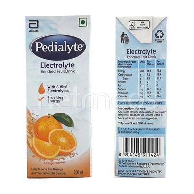 Pedialyte Orange Flavour Liquid 200ml - Supplements-Ele