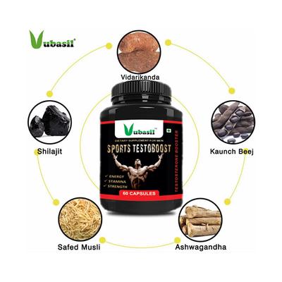 Vubasil Sports Testoboost Capsule (Pack of 5 x 60's) - Workout Essentials
