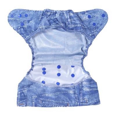 Bumberry Reusable Diaper Cover (2-36 Months) with 2 Wet Free Inserts - Jeans - Diapers & Wipes