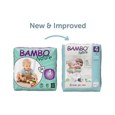 Bambo Nature Tape Diapers with Wetness Indicator - Large (4) 144's - Diapers & Wipes