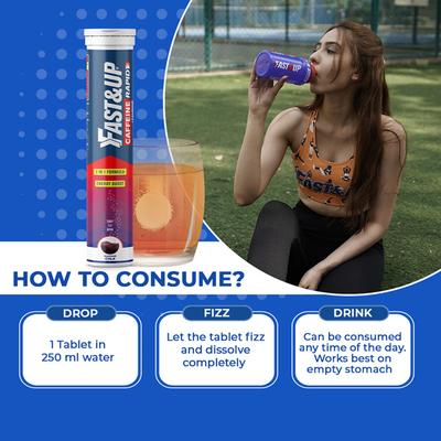 Fast&Up Caffeine Rapid Taurine Effervescent Tablet - Cola Flavour 20's - Workout Essentials