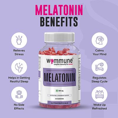 Wommune Melatonin Gummies - Strawberry 30's - Mental Health