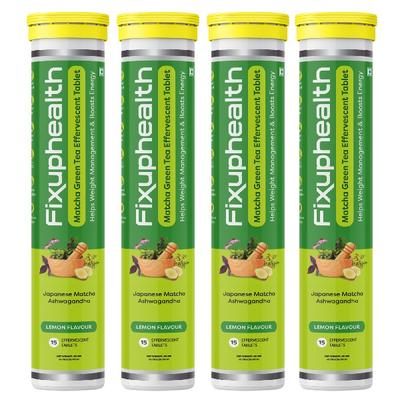 FixUpHealth Matcha Green Tea Effervescent Tablet - Lemon Flavour (Pack of 4 x 15s) 1's - Green/Herbal Teas