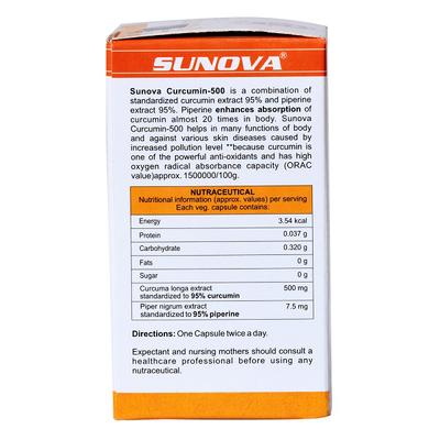 Sunova Curcumin-500 Veg capsule 60's - Speciality Medicine