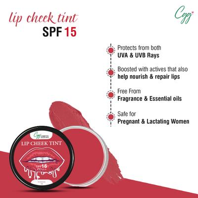 CGG Cosmetics Lip & Cheek Tint Balm SPF 15 - Go Rouge (125) 7 gm - Lip Balms