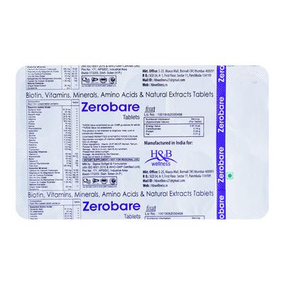 ZEROBARE Tablet 10's - Supplements-Vam