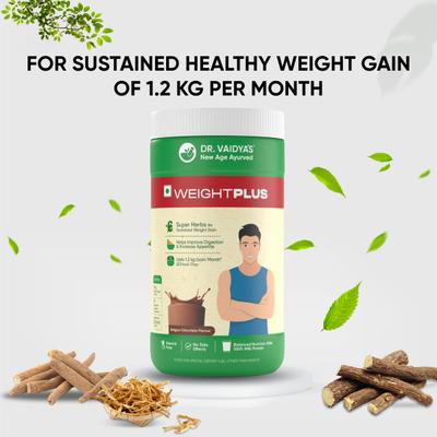 Dr.Vaidya's Weight Plus with 6 Superherbs for Healthy Weight Gain 500 gm - Speciality Medicines