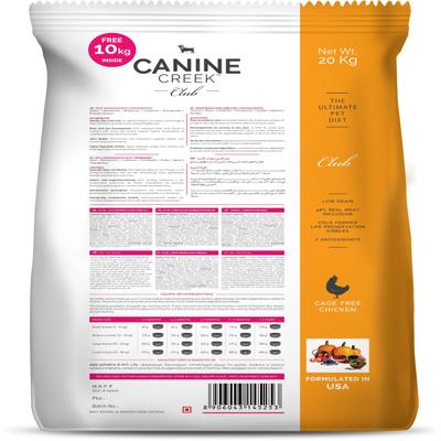 Canine Creek Club, Ultra Premium Dry Dog Food for All Lifestages - 20kg (+10kg Extra Free Inside) 30000 gm - Petfood