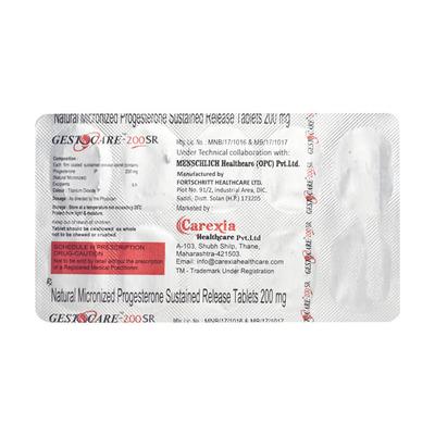 GESTOCARE SR 200 Tablet 10's - Hormonal Therapy-Oes