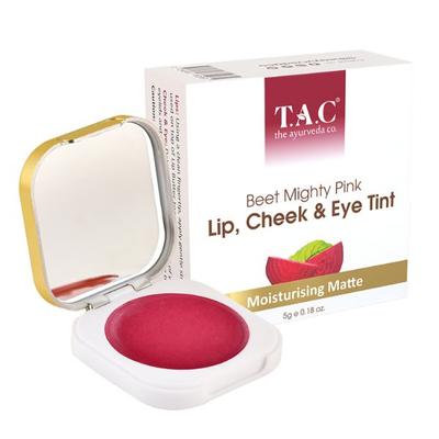 TAC The Ayurveda Co. Lip Cheek & Eye Tint - Beet Mighty Pink 5 gm - Lip Stains & Tints