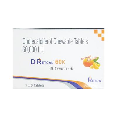 D RETCAL 60K Chewable Tablet 6's - Supplements-Vit