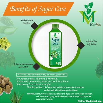 Mint Veda Sugar Care Juice 1000 ml - Herbal Dietary Supplement