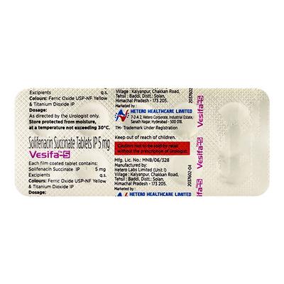 Vesifa 5mg Tablet 10'S - Bladder And Prostate Disorders-Dru
