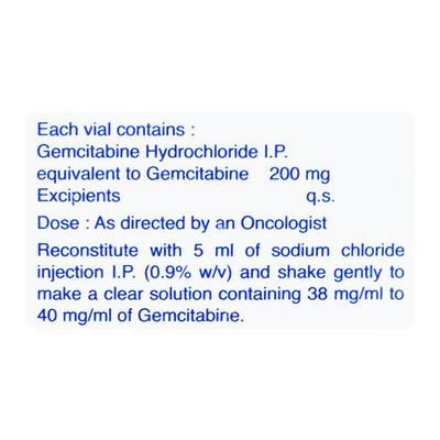 Gemitrate 200mg Injection 1's - Cancer Oncology-Cyt