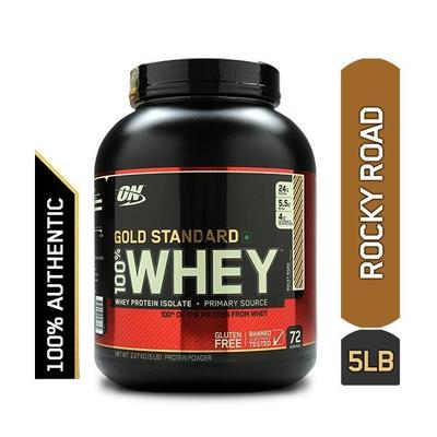 Optimum Nutrition (On) Gold Standard 100% Whey Protein Powder Rocky Road 5 lb - Whey Proteins