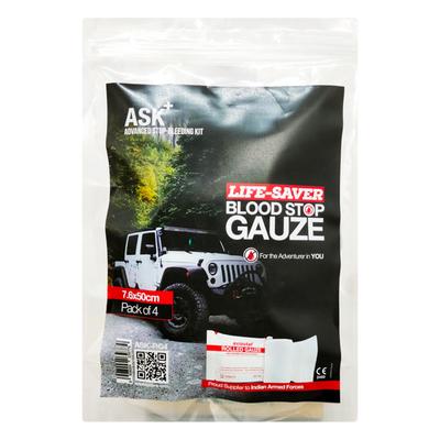 ASK+ Advanced Stop Bleeding Kit - Life Saver Blood Stop Gauze (Pack of 4) (7.6 X 50 cm) - Kits