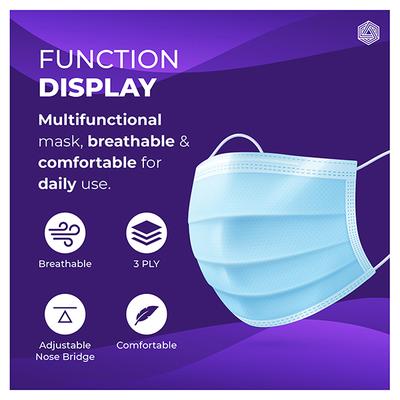 Boldfit 3 Ply Surgical Face Mask (Pack of 100) - Face Mask